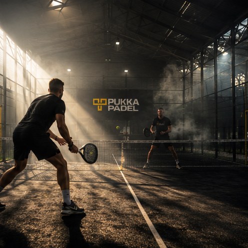 Premium padel court at night
